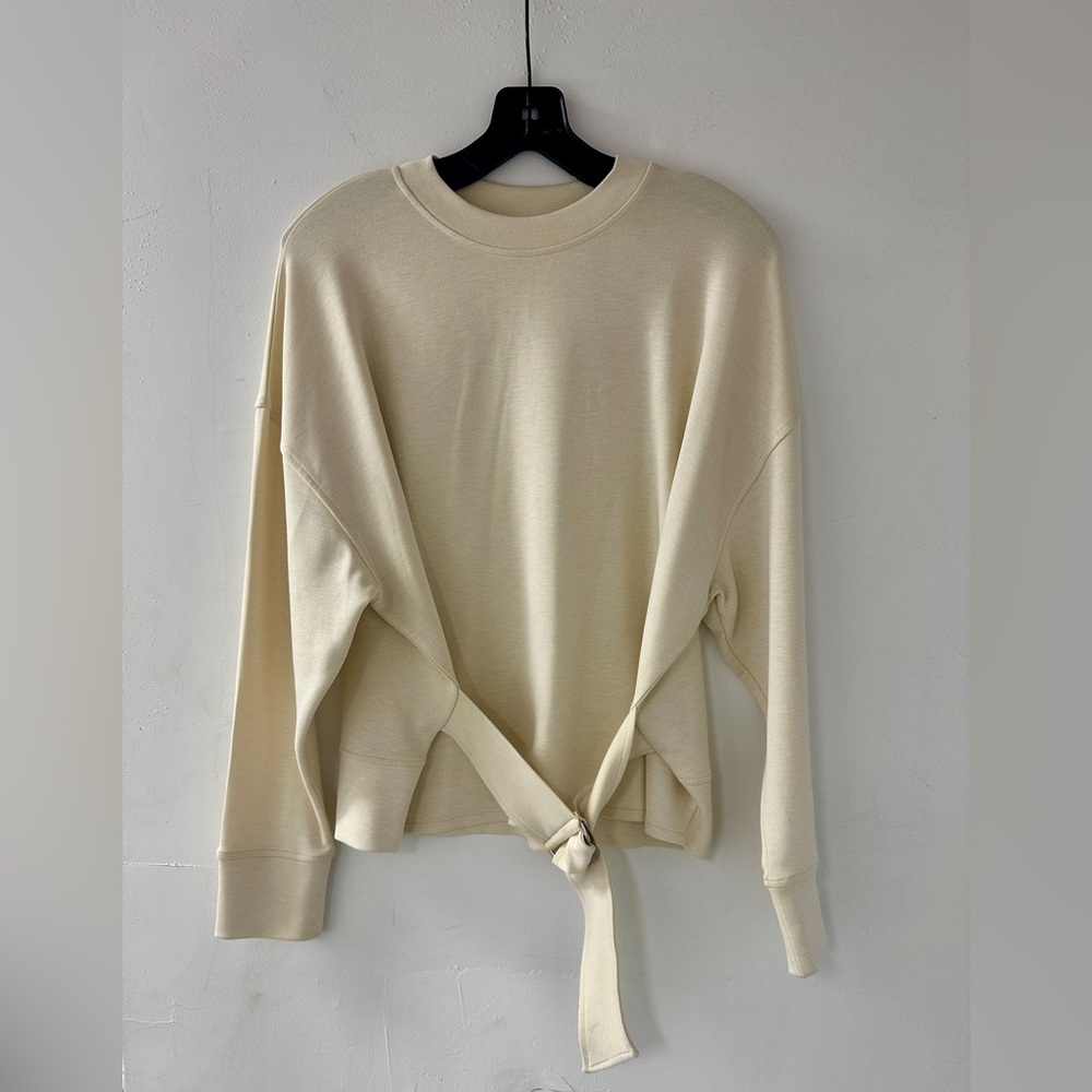 Ba&sh BOREA Tie-Front Cream Sweatshirt  size Medium NWT